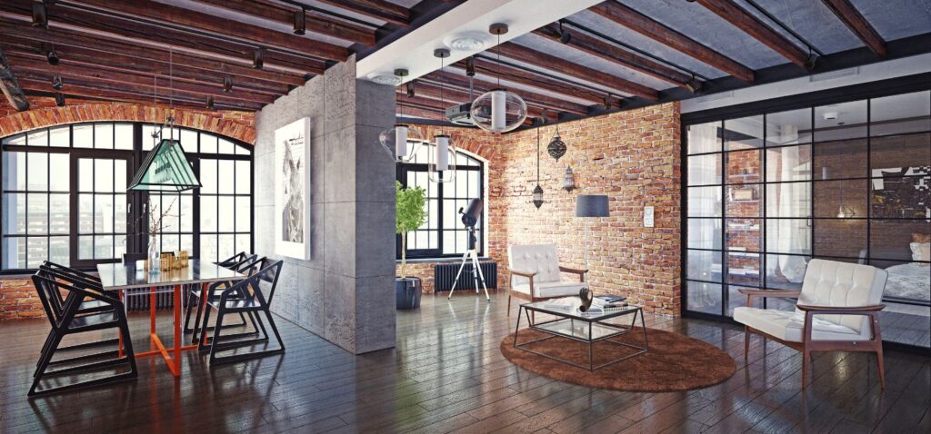 rendering per il design di interni sostenibili