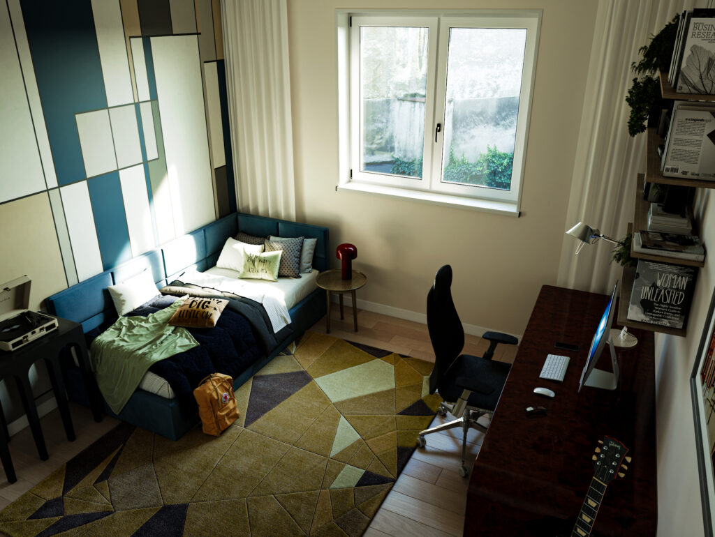 Render interno per ambienti multifunzionali