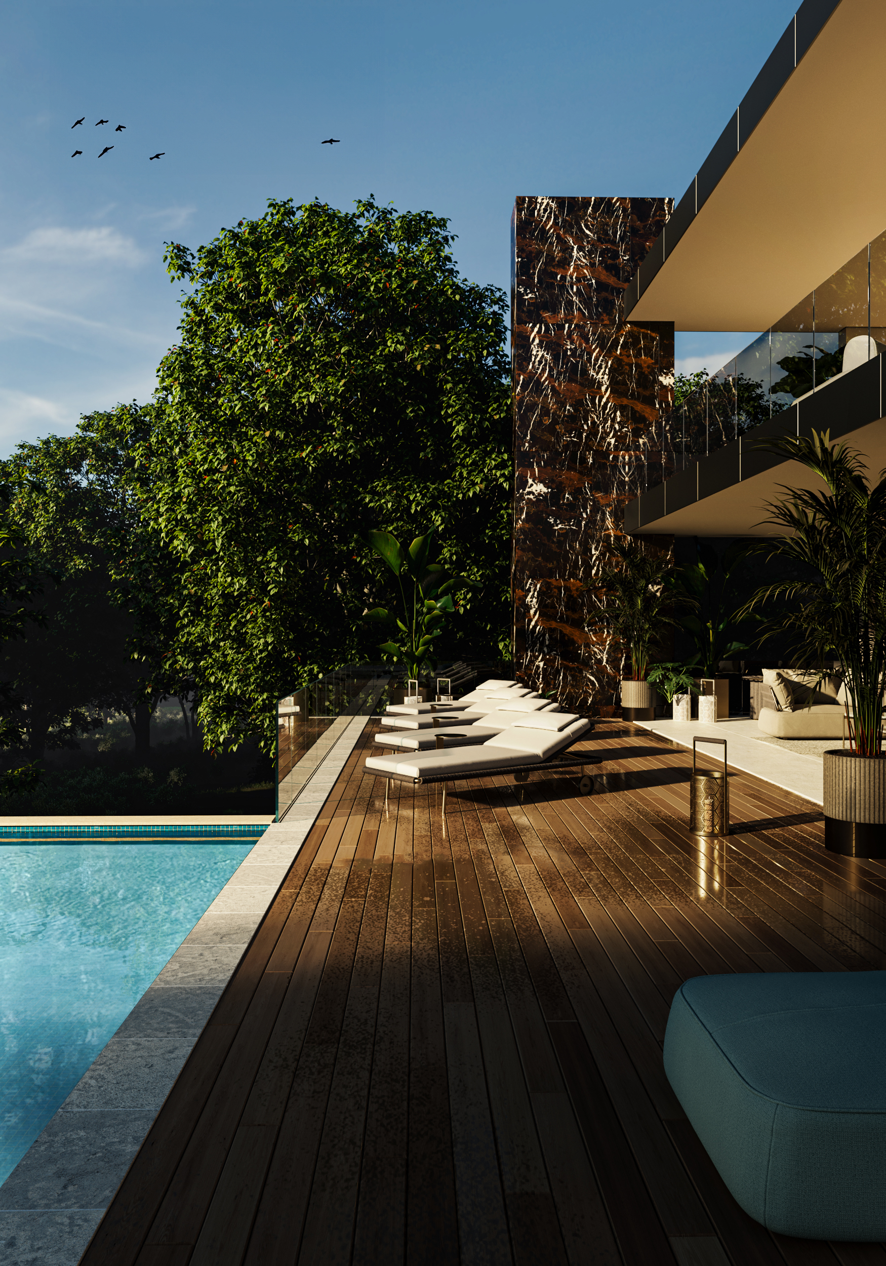 Rendering esterni per progetti Residenziali di Lusso