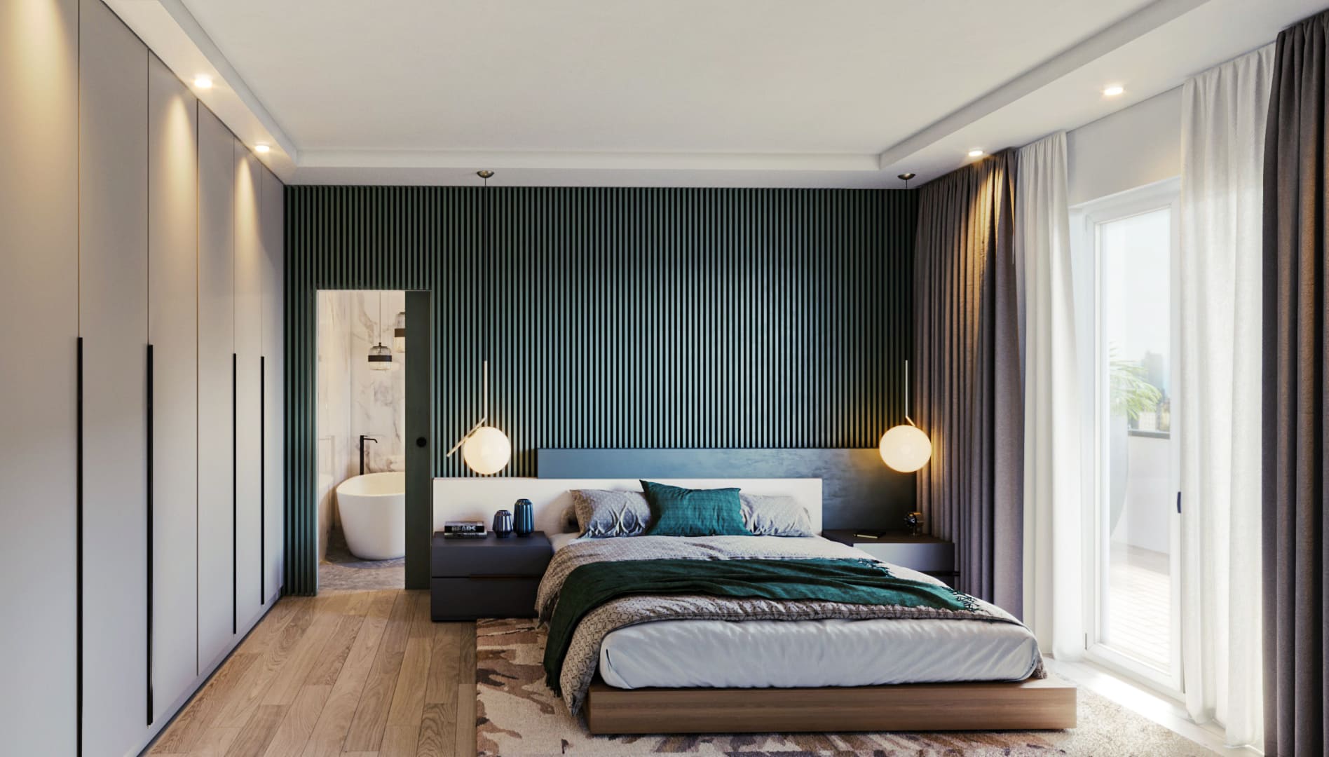 Rendering per la progettazione di interni in stile contemporaneo a Milano