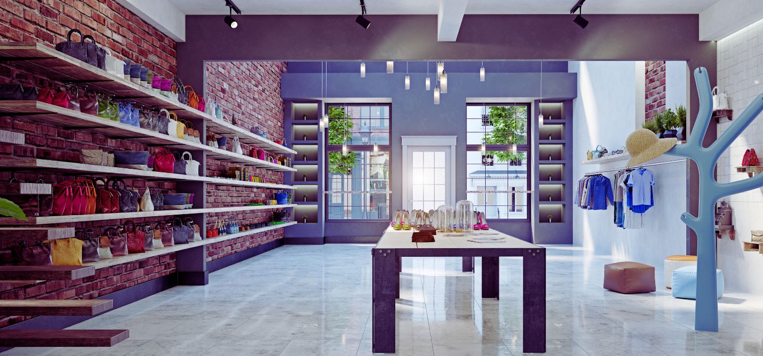 Rendering 3D per spazi commerciali sostenibili